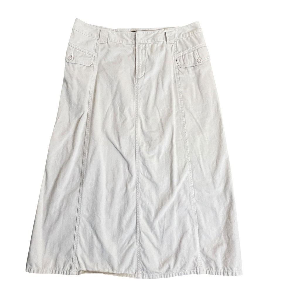 Eddie Bauer Midi Skirt Womens 14 Khaki Cotton Utility Gorpcore Cargo Neutral